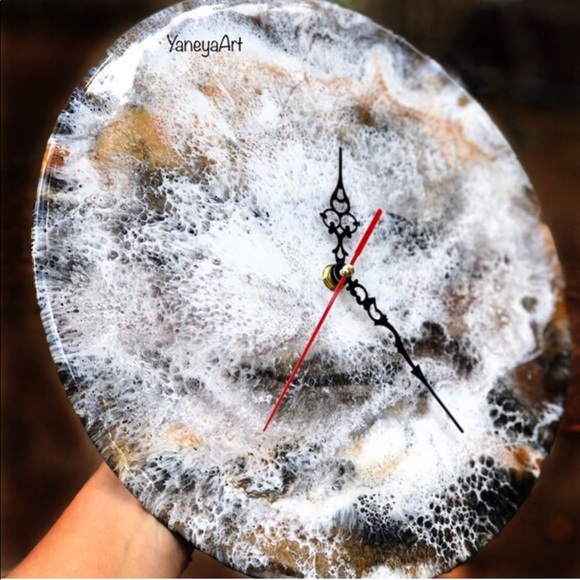 Abstract acrylic and resin 12” Vinyl Record Clock - Picture 3 of 4